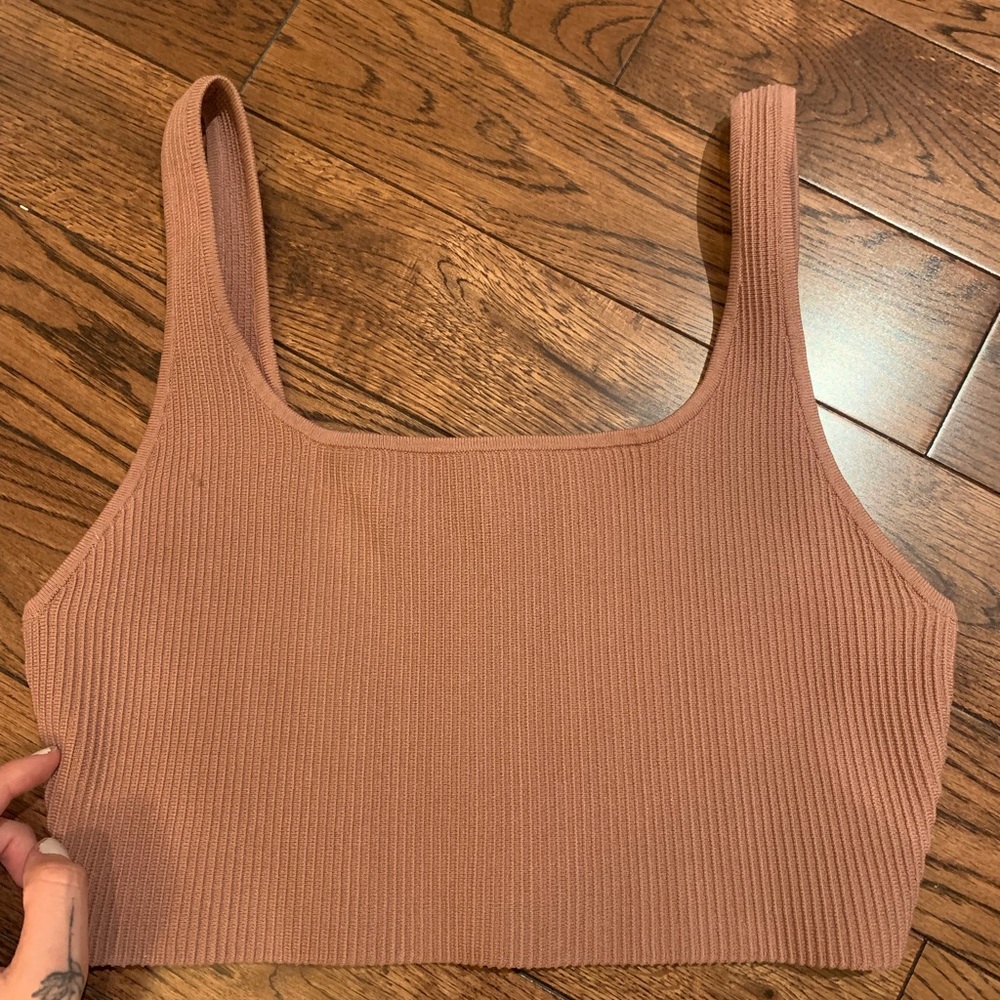 Babton Sculpt Knit Squareneck Cropped Tank